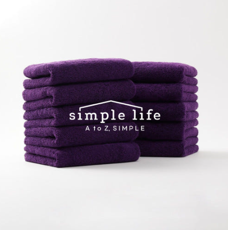 심플라이프 코마사40수 심플타월 - 퍼플, 흡수력 30% 향상, 85cm 호텔급 수건