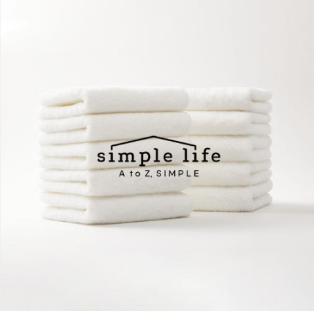 심플라이프 코마사40수 심플타월 - 화이트, 흡수력 30% 향상, 85cm 호텔급 수건